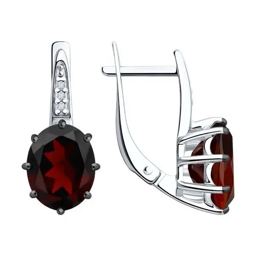 Серьги с английским замком из серебра