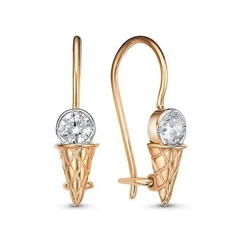 Серьги детские из красного золота
