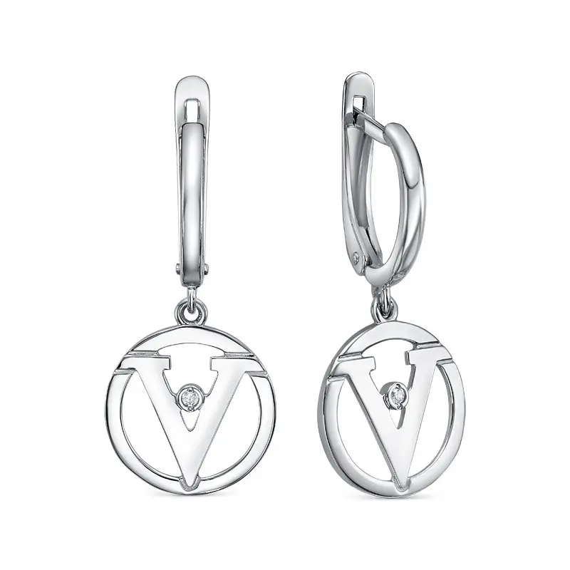 Серьги подвесные из серебра