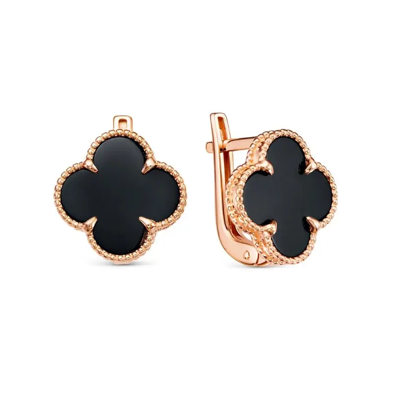 Серьги с английским замком из красного золота