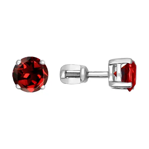 Серьги пуссеты из серебра