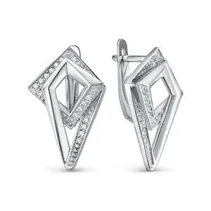 Серьги с английским замком из серебра
