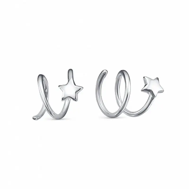 Серьги каффы из серебра