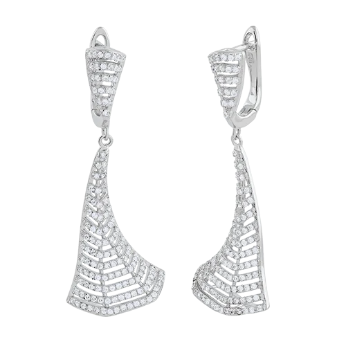 Серьги подвесные из серебра