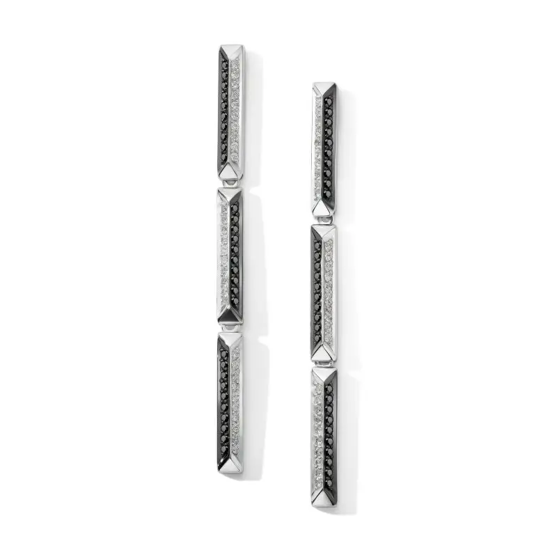 Серьги подвесные из белого золота