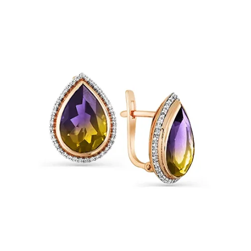 Серьги с английским замком из красного золота