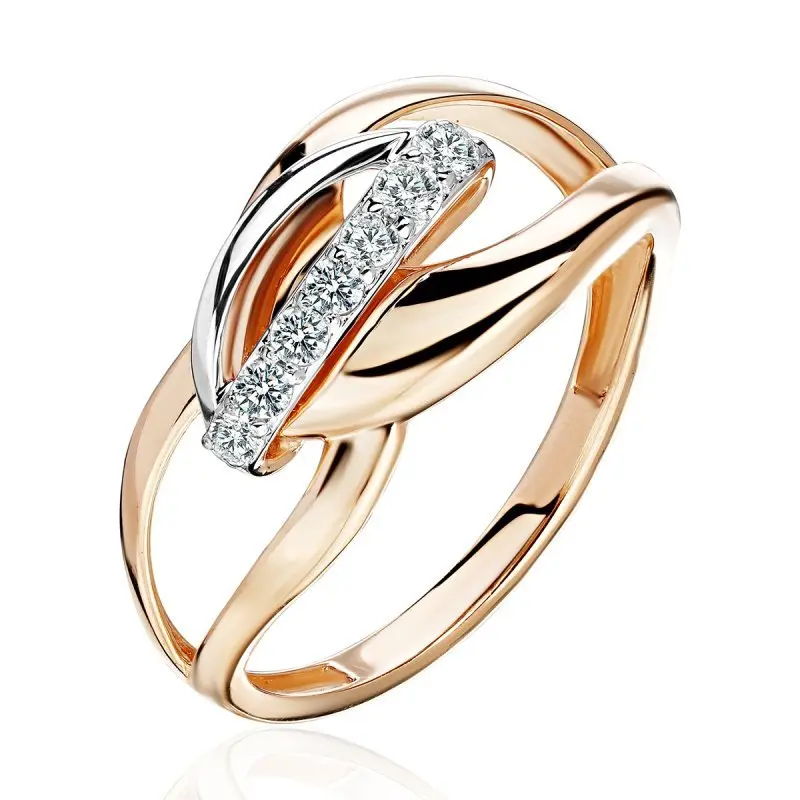 Кольцо декоративное из комбинированного золота