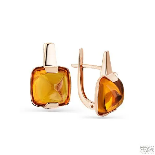 Серьги с английским замком из красного золота