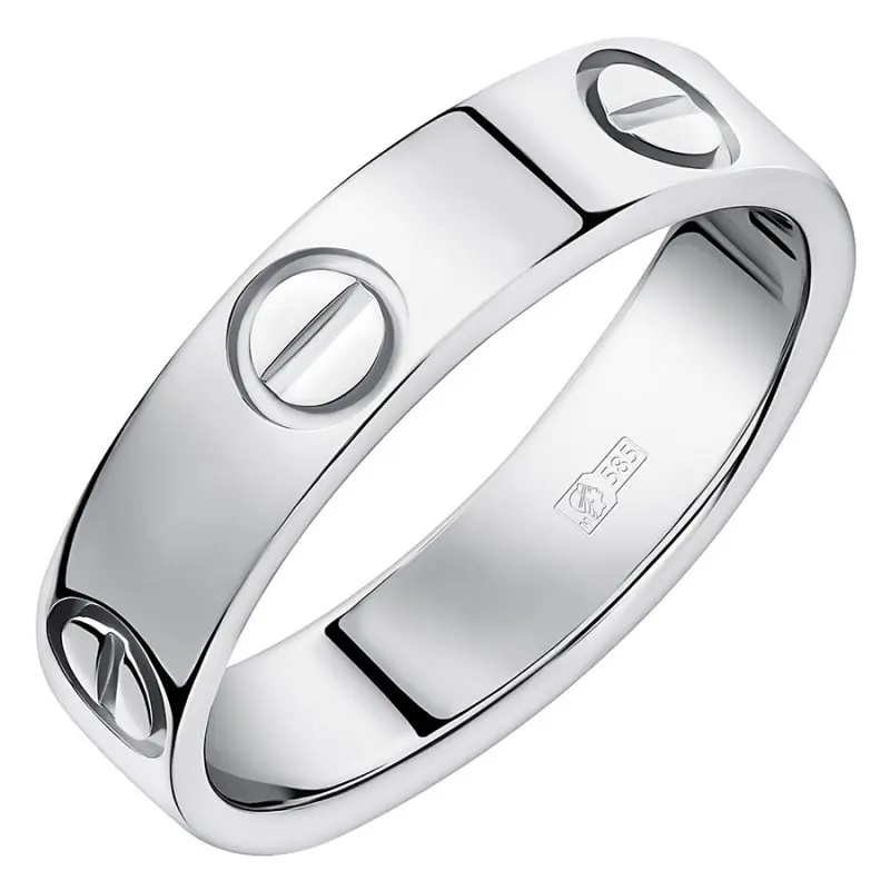 Кольцо декоративное из белого золота