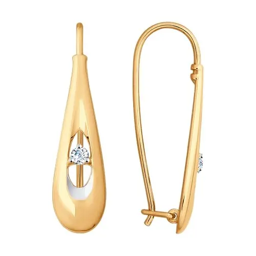 Серьги петельки из красного золота