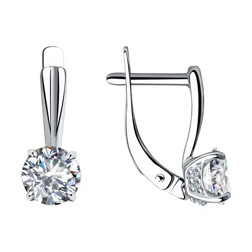 Серьги с английским замком из серебра