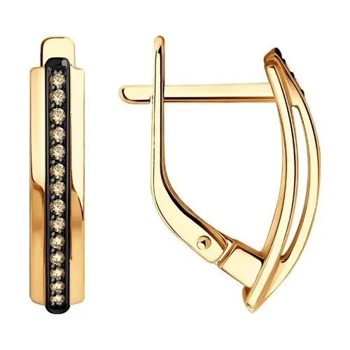 Серьги с английским замком из красного золота