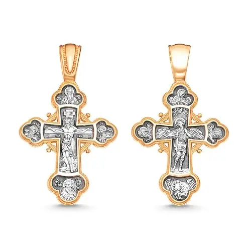 Подвеска крест из позолоты