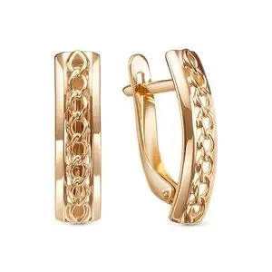 Серьги с английским замком из красного золота