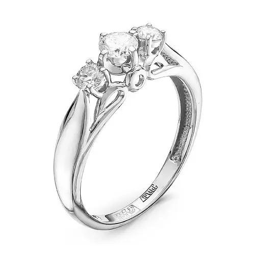 Кольцо декоративное из белого золота