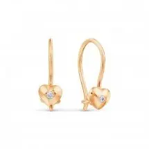 Серьги детские из красного золота