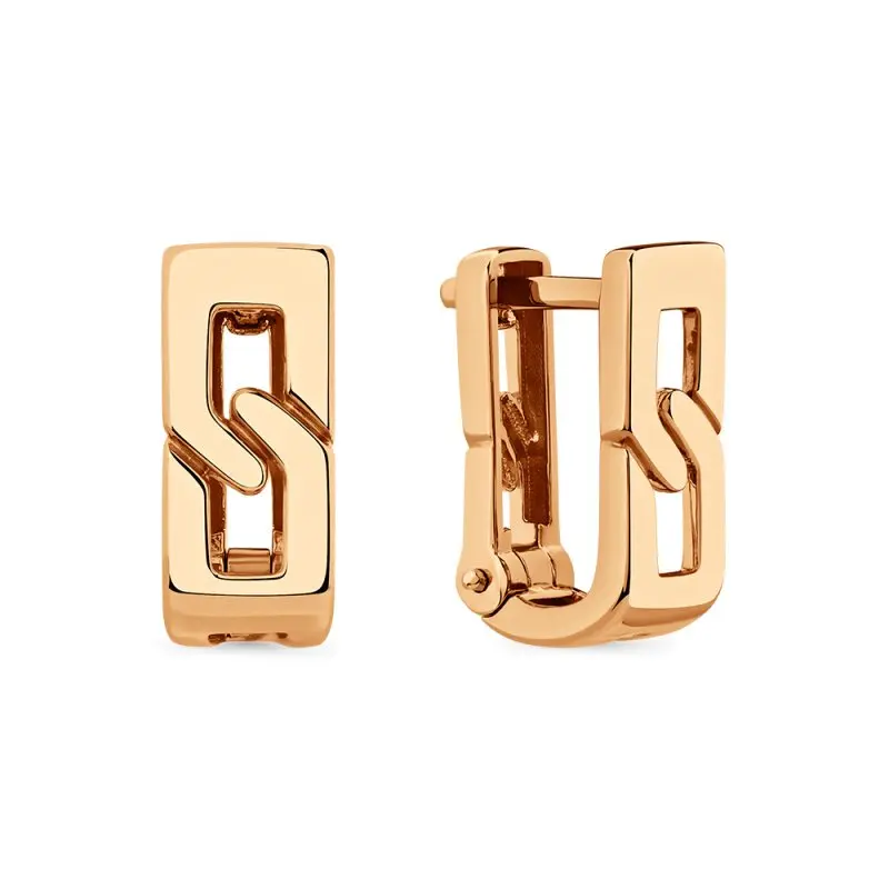 Серьги с английским замком из красного золота