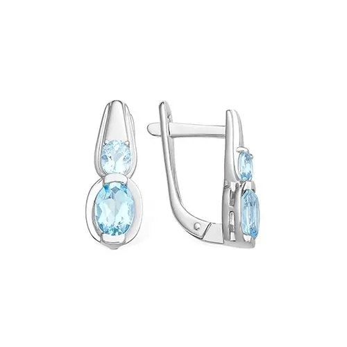 Серьги с английским замком из серебра