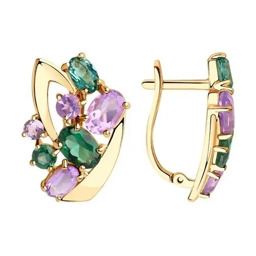 Серьги с английским замком из красного золота