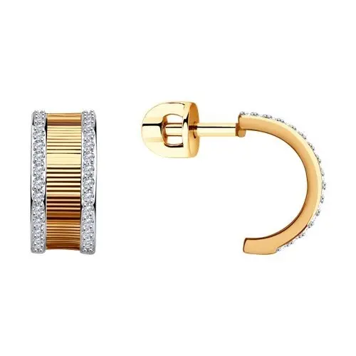 Серьги пуссеты из красного золота