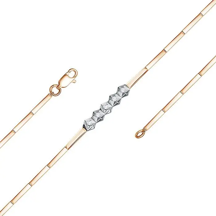 Браслет декоративный из комбинированного золота