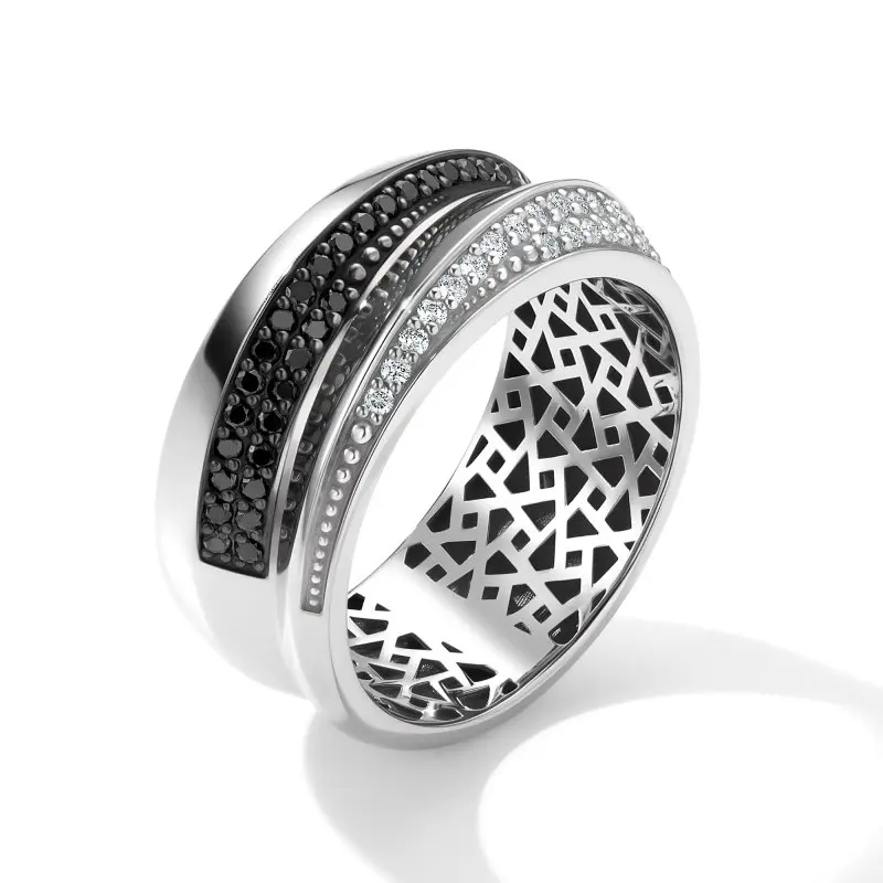 Кольцо декоративное из белого золота