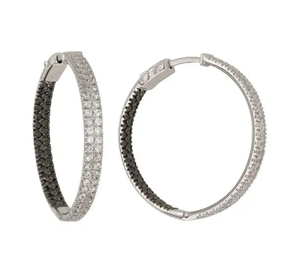 Серьги конго из белого золота