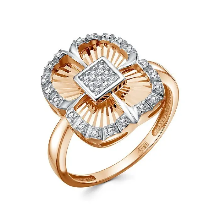 Кольцо декоративное из комбинированного золота