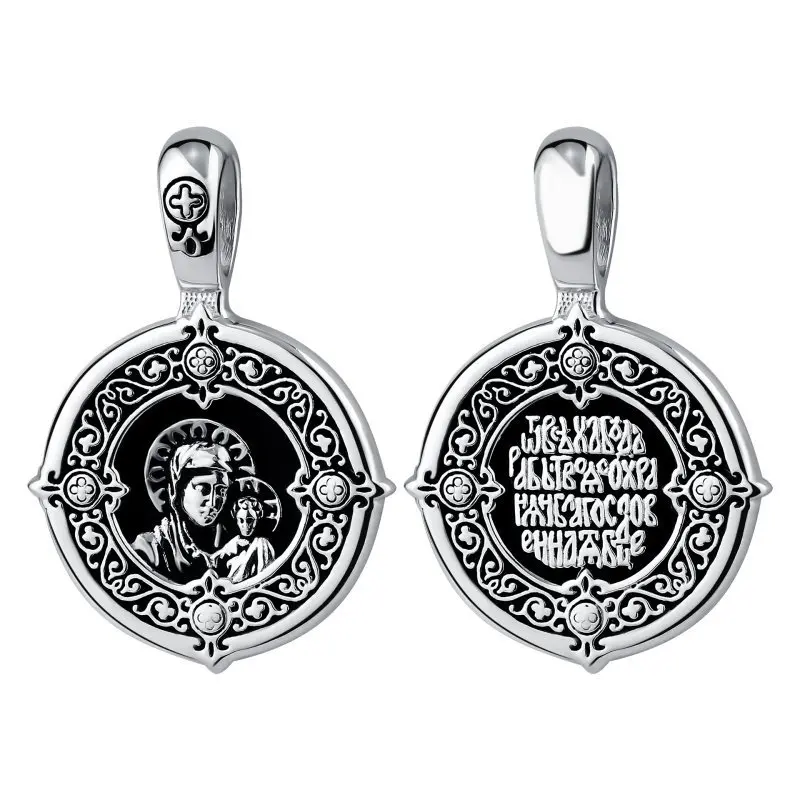 Подвеска икона из черного серебра