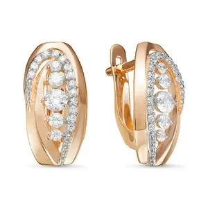 Серьги с английским замком из красного золота