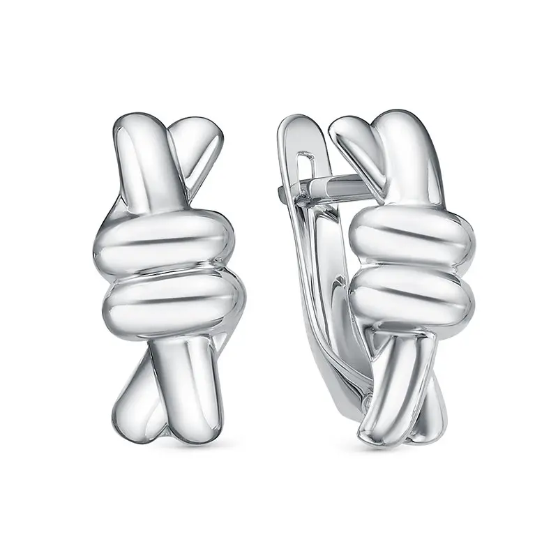 Серьги с английским замком из серебра