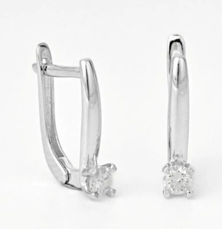 Серьги с английским замком из серебра