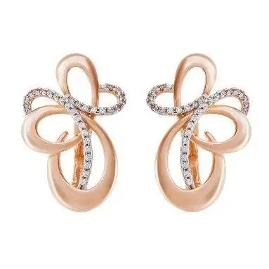 Серьги с английским замком из красного золота