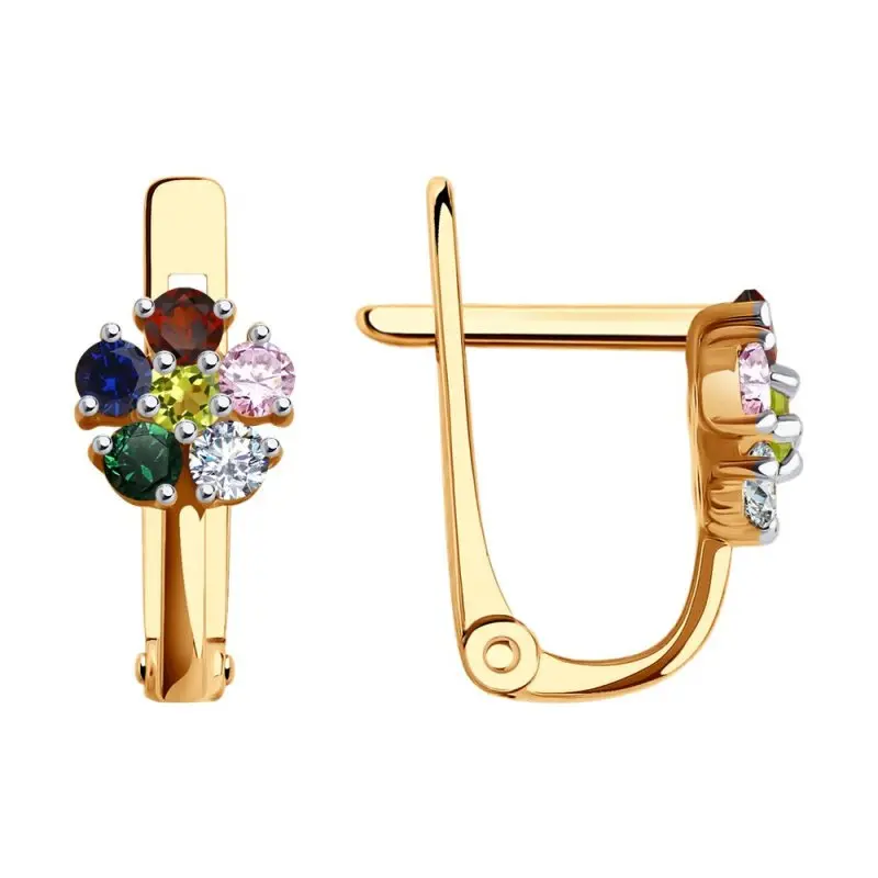 Серьги детские из красного золота