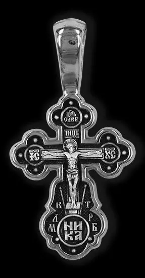 Подвеска крест из серебра