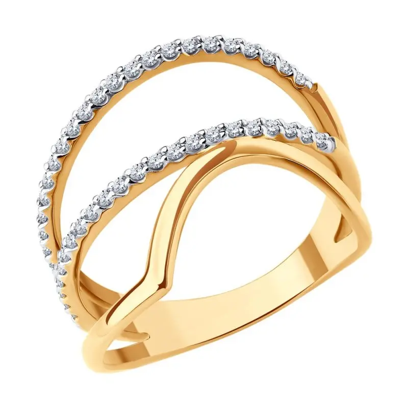 Кольцо декоративное из красного золота