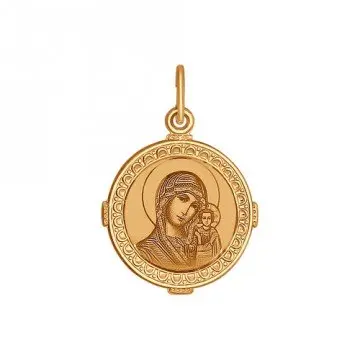 Подвеска икона из красного золота