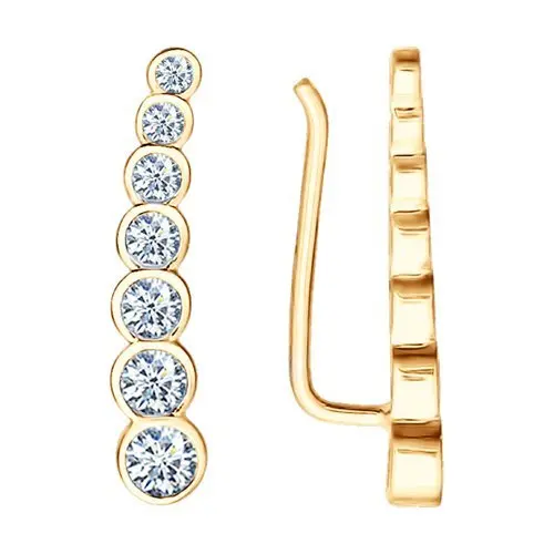 Серьги зажимы из позолоты