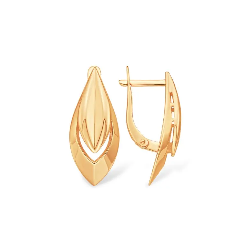 Серьги с английским замком из красного золота