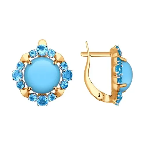 Серьги с английским замком из красного золота