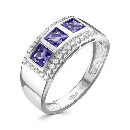 Кольцо декоративное из белого золота