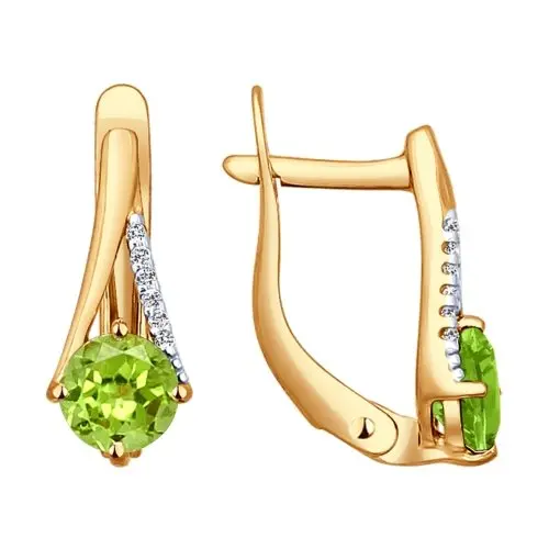 Серьги с английским замком из красного золота