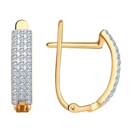 Серьги с английским замком из красного золота