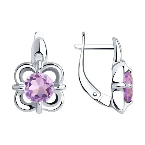Серьги с английским замком из серебра