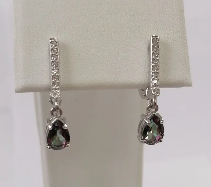 Серьги подвесные из серебра