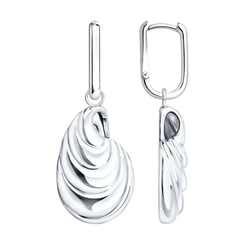 Серьги подвесные из серебра