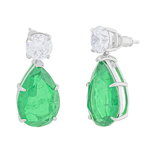 Серьги подвесные из серебра