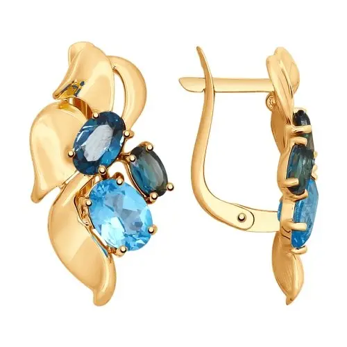 Серьги с английским замком из красного золота