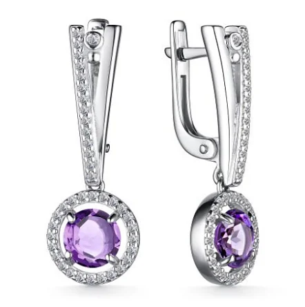 Серьги подвесные из серебра