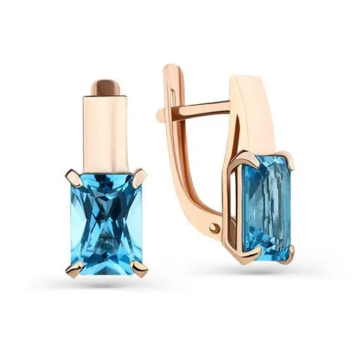 Серьги с английским замком из красного золота